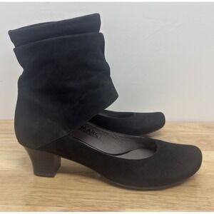 Marc Germany Real Leather Ankle Boots Womens 8/8.5 EU 39 Zip Block Heel Black #5